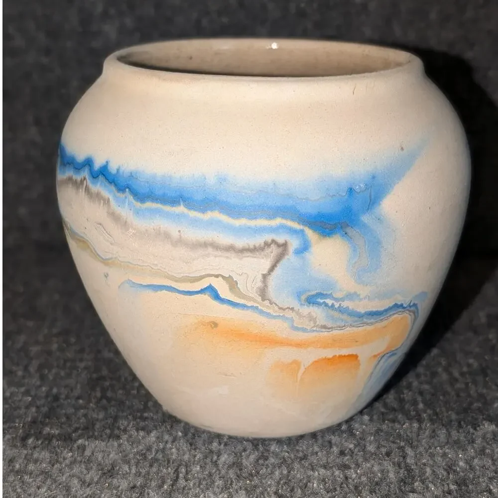 Nemadji Pottery Made in U.S.A. Swirl Art Vase
